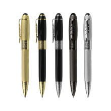 Luxury gift items pen gold plate laser engraving ball pens custom logo